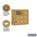 Salsbury Cell Phone Storage Locker - with Front Access Panel - 3 Door High Unit (5 Inch Deep Compartments) - 9 A Doors (8 usable) - Gold - Surface Mounted - Master Keyed Locks